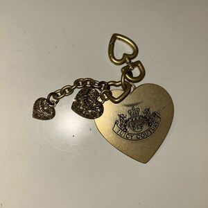 Juicy Couture Gold Heart Charm Keychain